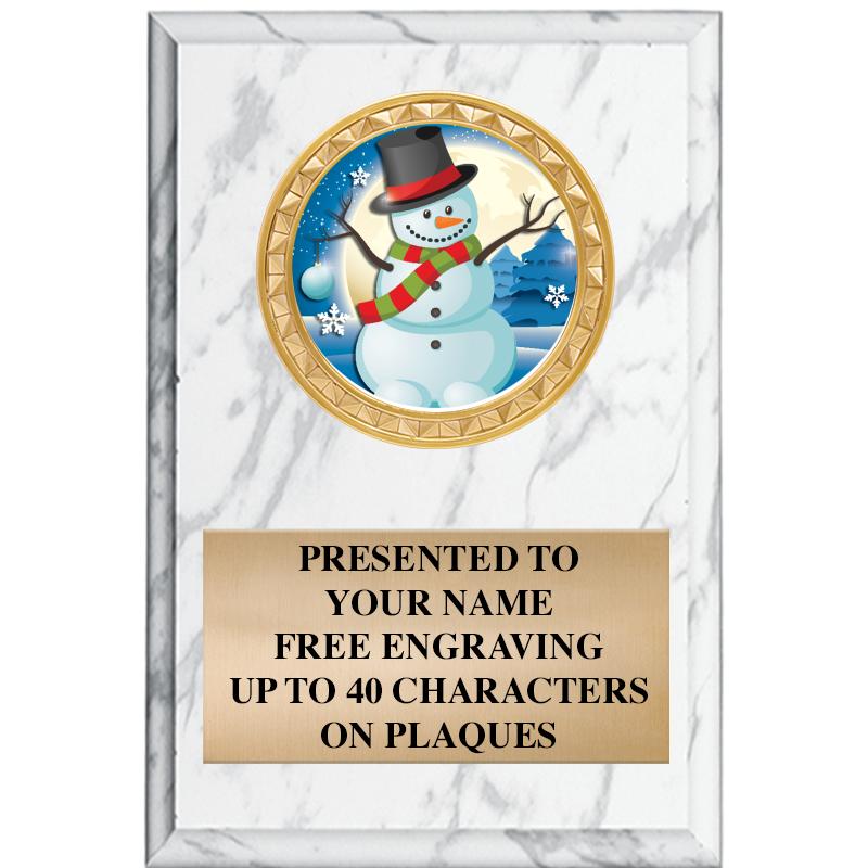 4" X 6" WHITE MBL INSERT PLQ