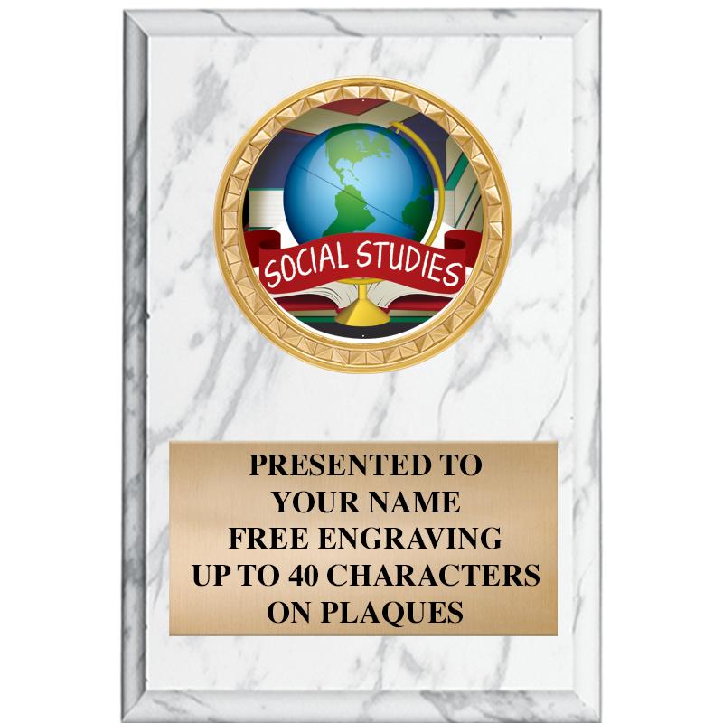 4" X 6" WHITE MBL INSERT PLQ