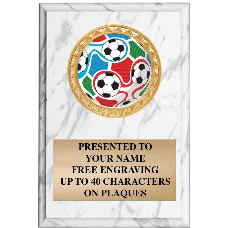 4" X 6" WHITE MBL INSERT PLQ