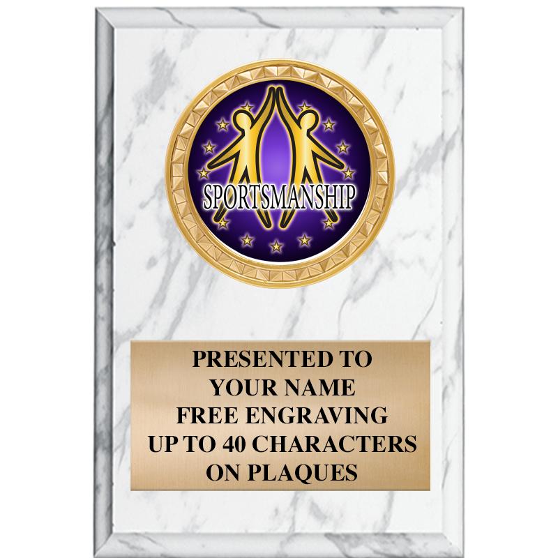 4" X 6" WHITE MBL INSERT PLQ