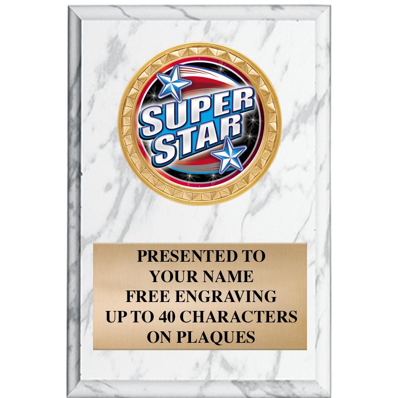 4" X 6" WHITE MBL INSERT PLQ