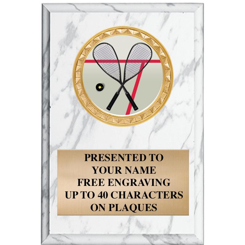 4" X 6" WHITE MBL INSERT PLQ