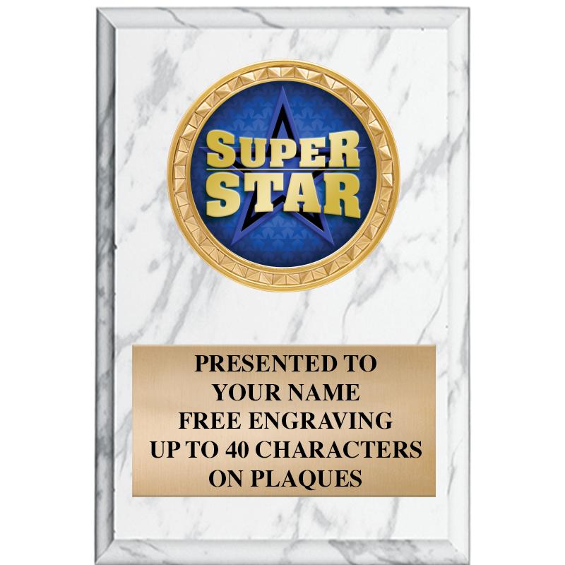 4" X 6" WHITE MBL INSERT PLQ