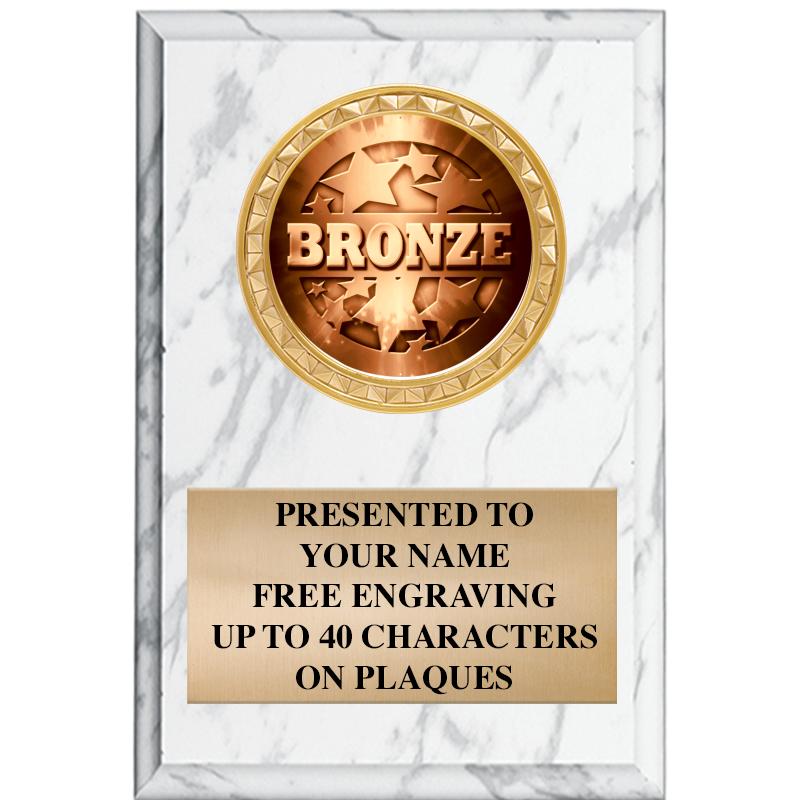 4" X 6" WHITE MBL INSERT PLQ