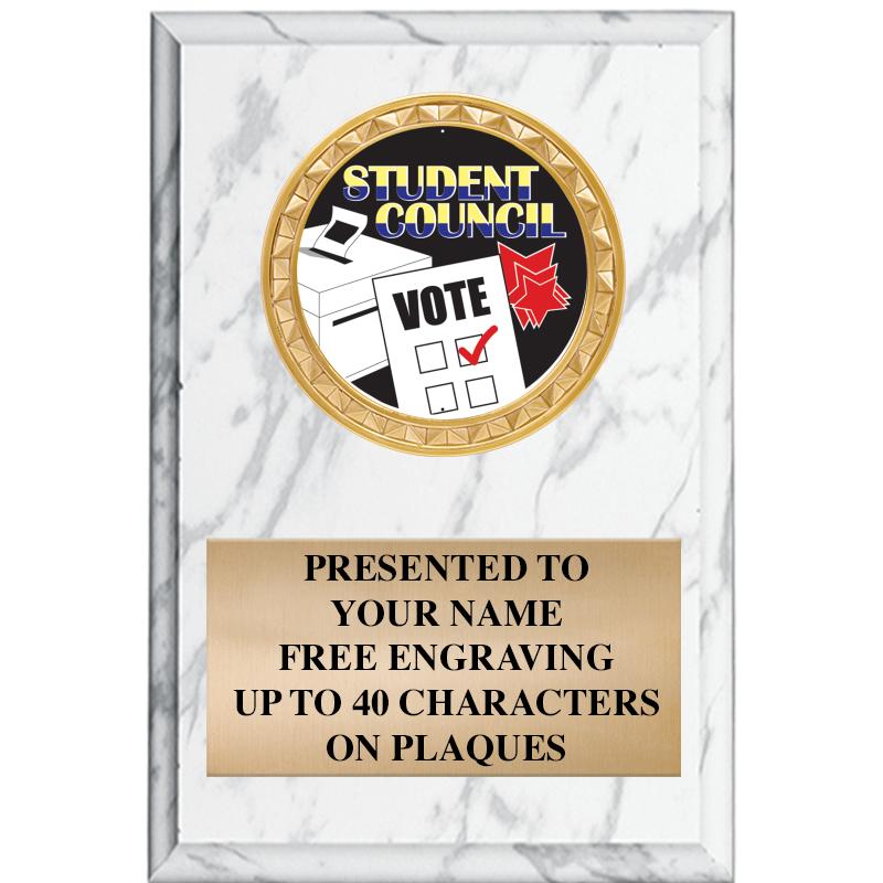 4" X 6" WHITE MBL INSERT PLQ