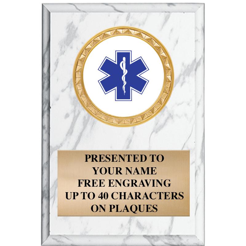 4" X 6" WHITE MBL INSERT PLQ