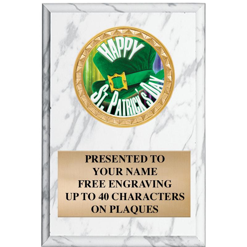 4" X 6" WHITE MBL INSERT PLQ