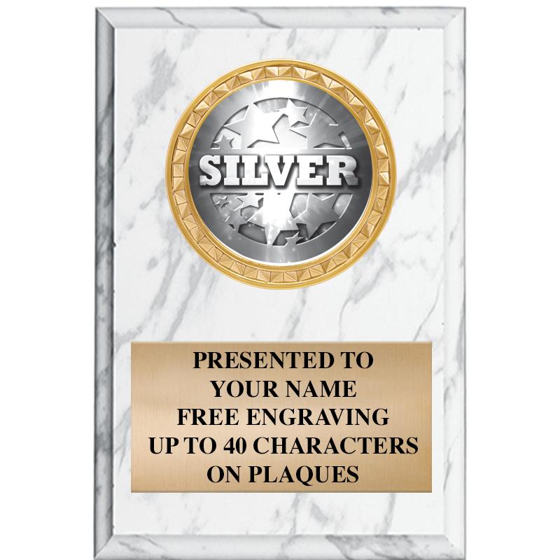 4" X 6" WHITE MBL INSERT PLQ