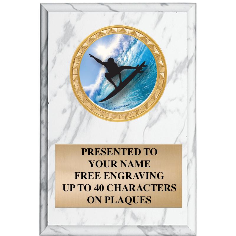 4" X 6" WHITE MBL INSERT PLQ