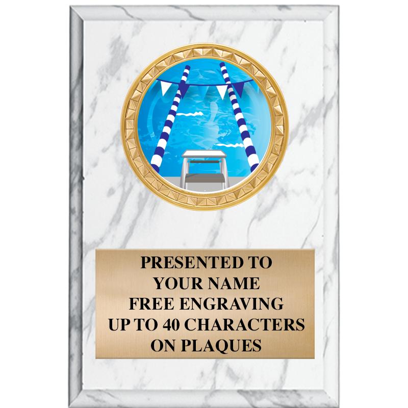 4" X 6" WHITE MBL INSERT PLQ