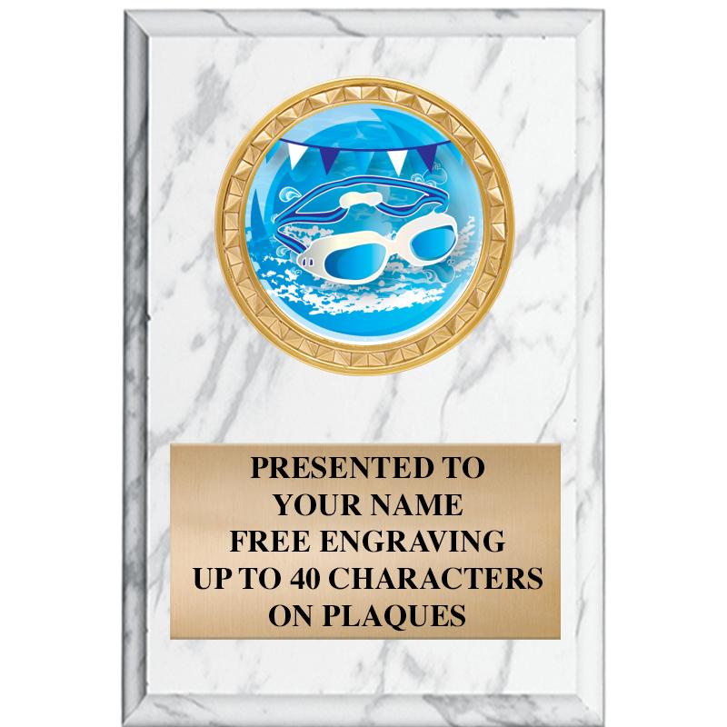 4" X 6" WHITE MBL INSERT PLQ