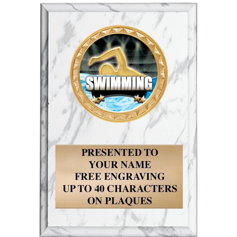 4" X 6" WHITE MBL INSERT PLQ