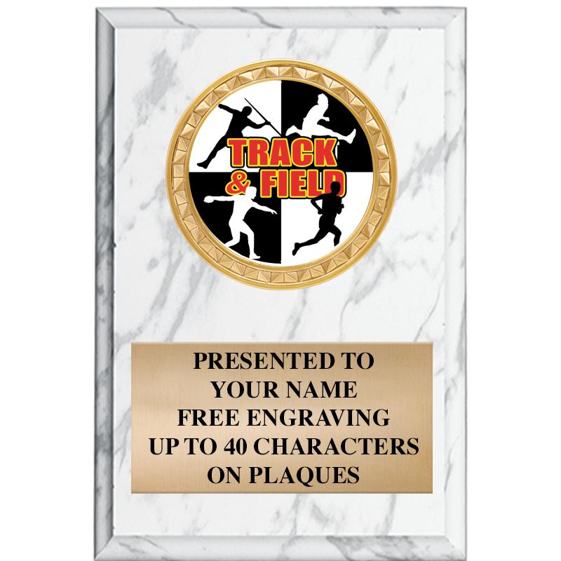 4" X 6" WHITE MBL INSERT PLQ