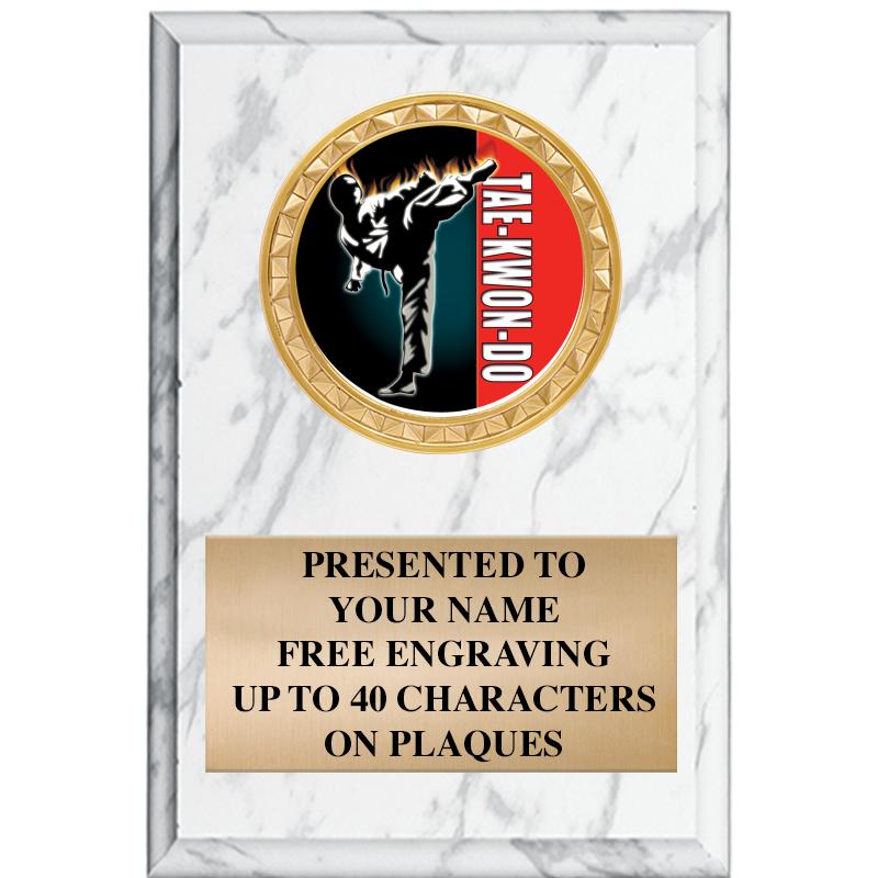 4" X 6" WHITE MBL INSERT PLQ