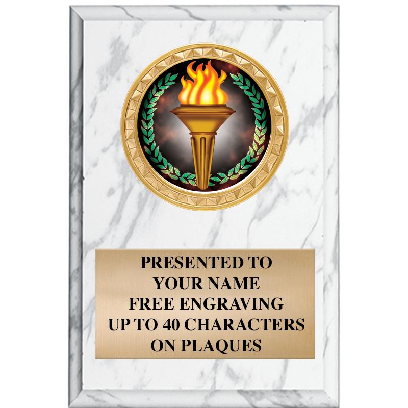 4" X 6" WHITE MBL INSERT PLQ