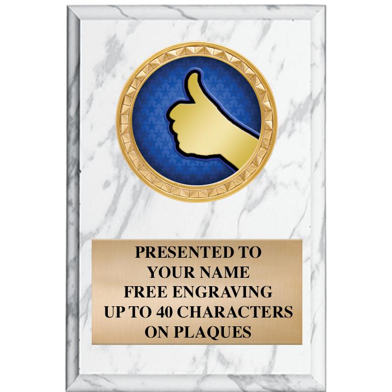 4" X 6" WHITE MBL INSERT PLQ