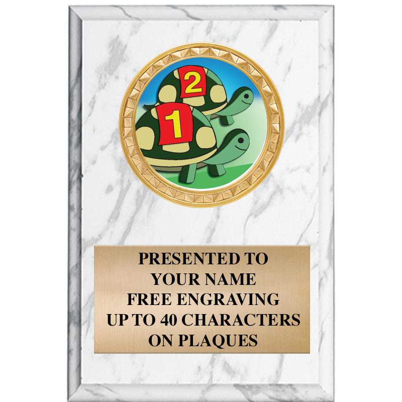 4" X 6" WHITE MBL INSERT PLQ