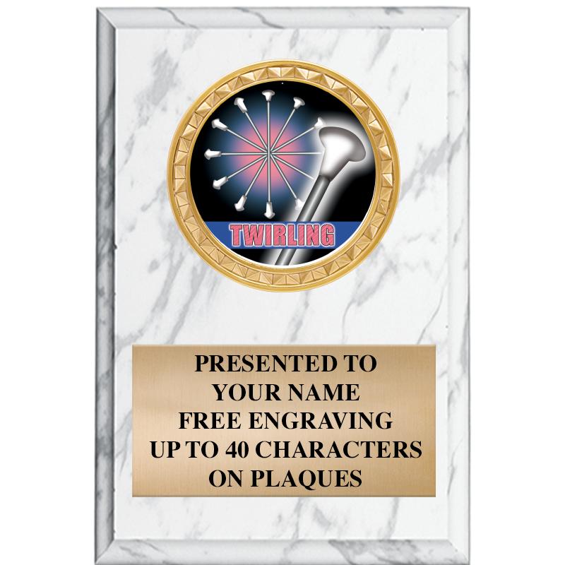 4" X 6" WHITE MBL INSERT PLQ