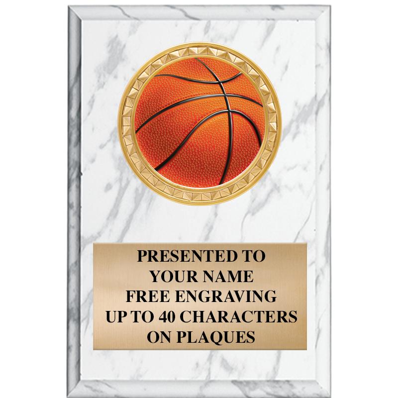 4" X 6" WHITE MBL INSERT PLQ