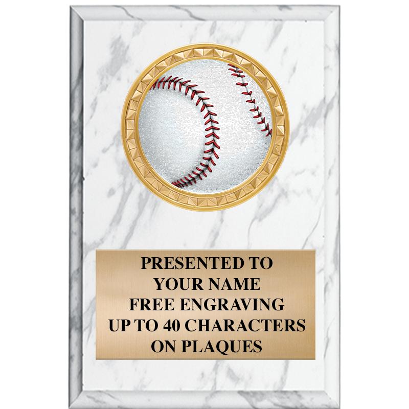 4" X 6" WHITE MBL INSERT PLQ