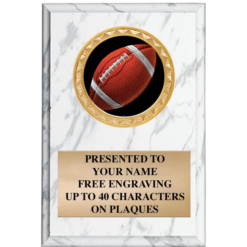 4" X 6" WHITE MBL INSERT PLQ