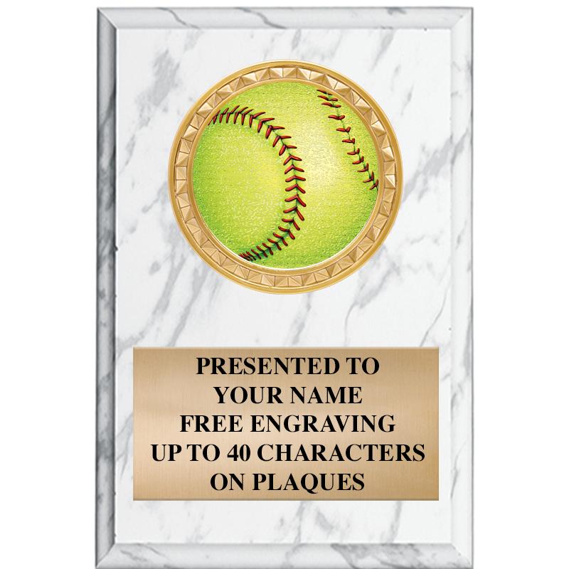 4" X 6" WHITE MBL INSERT PLQ