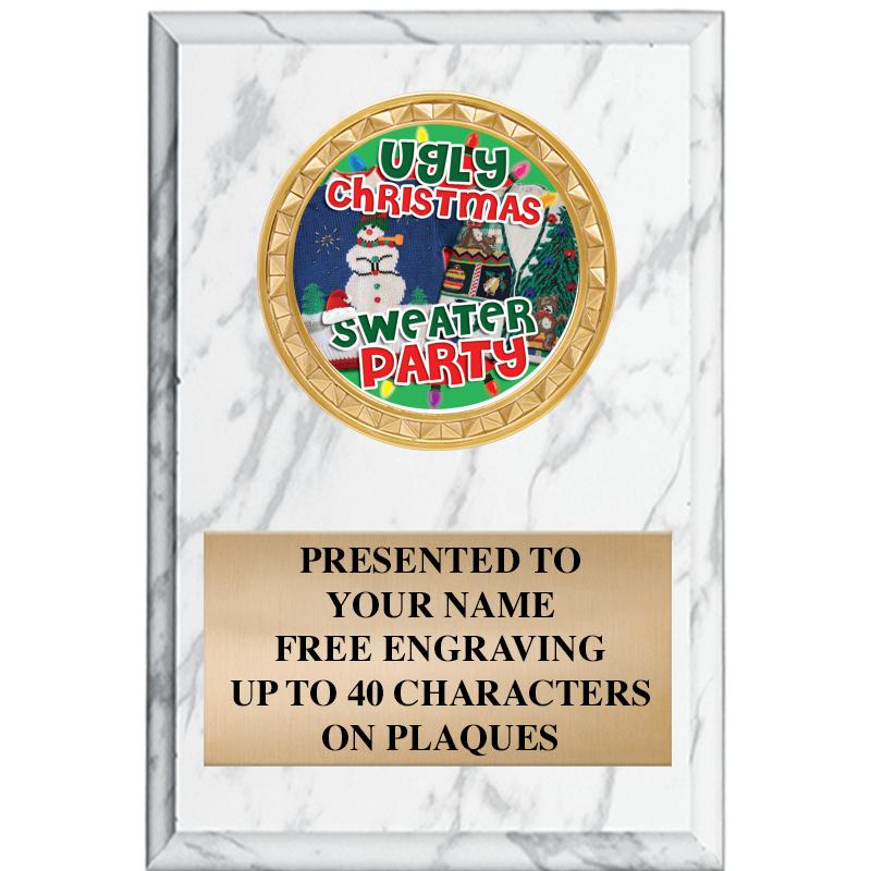 4" X 6" WHITE MBL INSERT PLQ