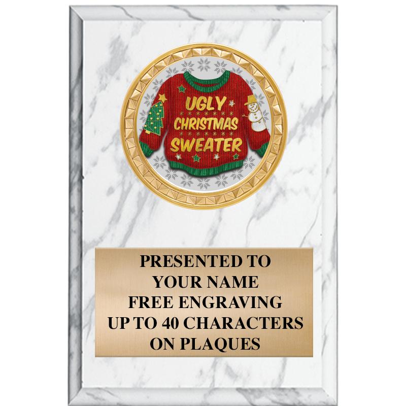 4" X 6" WHITE MBL INSERT PLQ