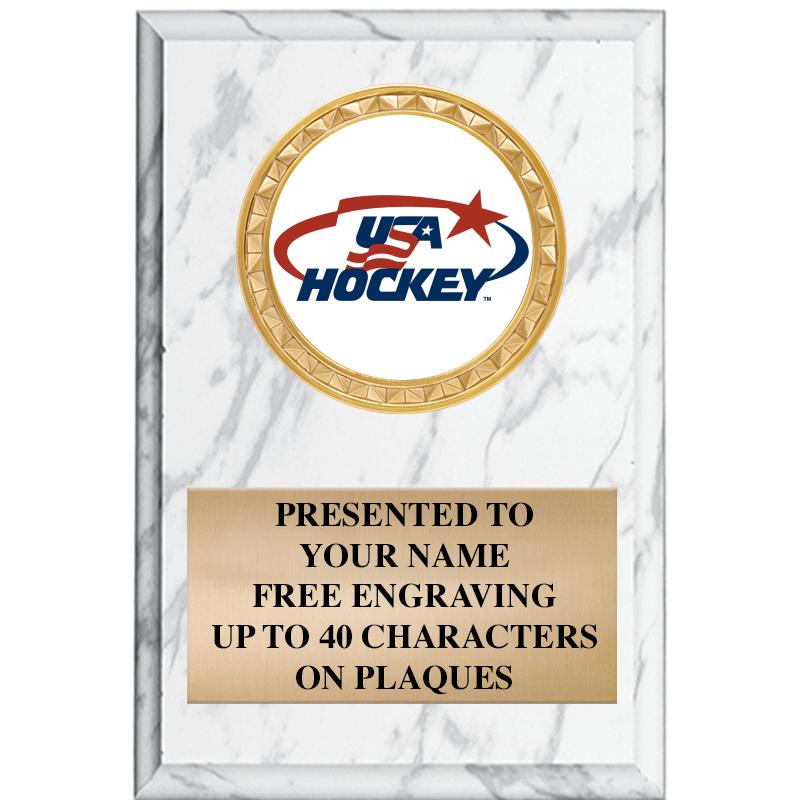 4" X 6" WHITE MBL INSERT PLQ