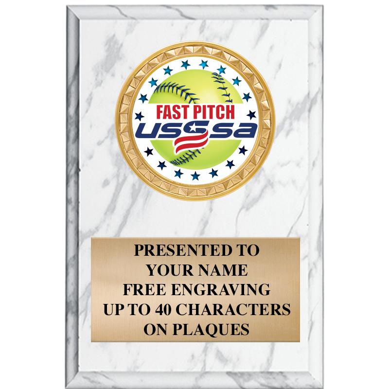 4" X 6" WHITE MBL INSERT PLQ