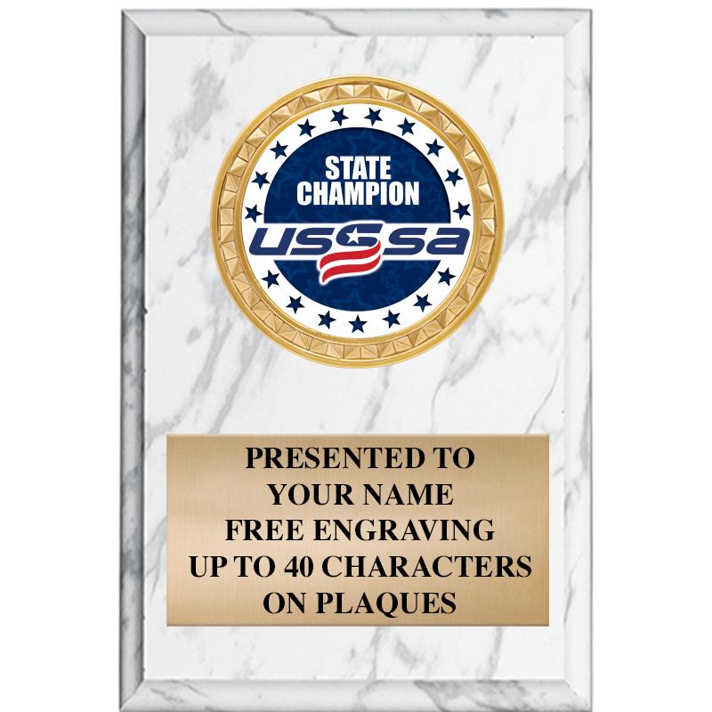 4" X 6" WHITE MBL INSERT PLQ