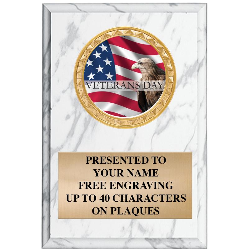 4" X 6" WHITE MBL INSERT PLQ