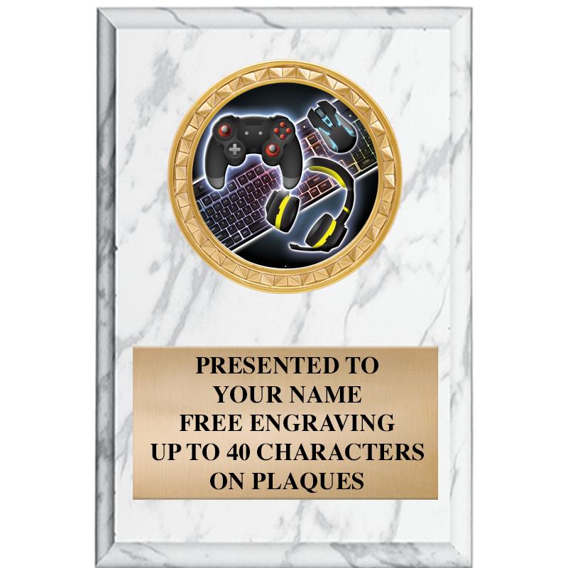 4" X 6" WHITE MBL INSERT PLQ