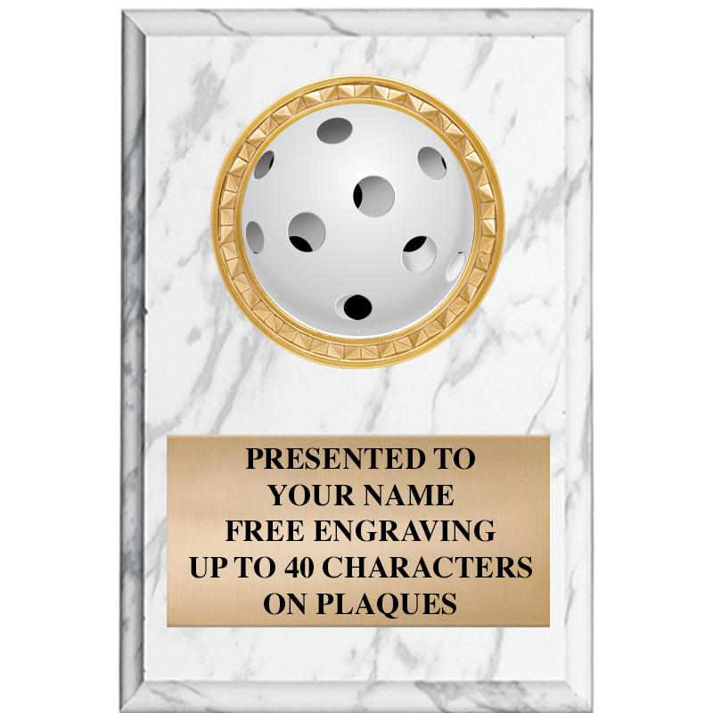 4" X 6" WHITE MBL INSERT PLQ