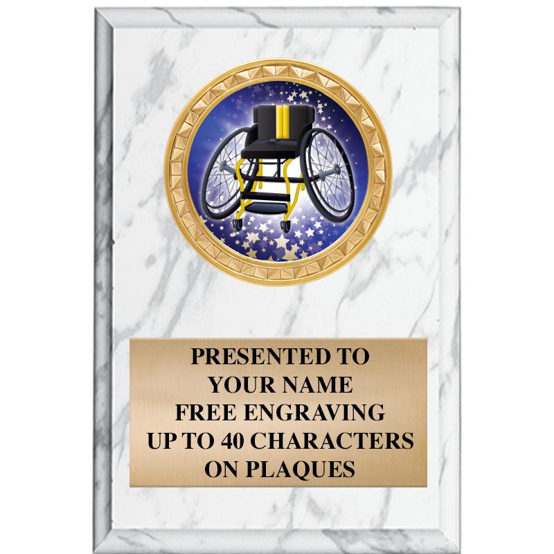 4" X 6" WHITE MBL INSERT PLQ