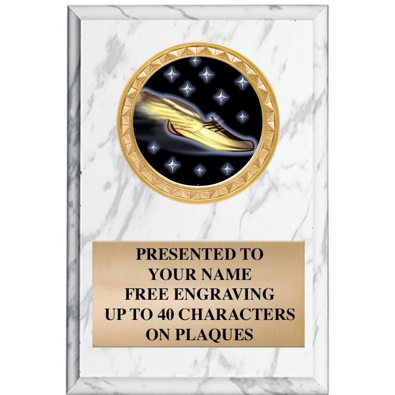 4" X 6" WHITE MBL INSERT PLQ