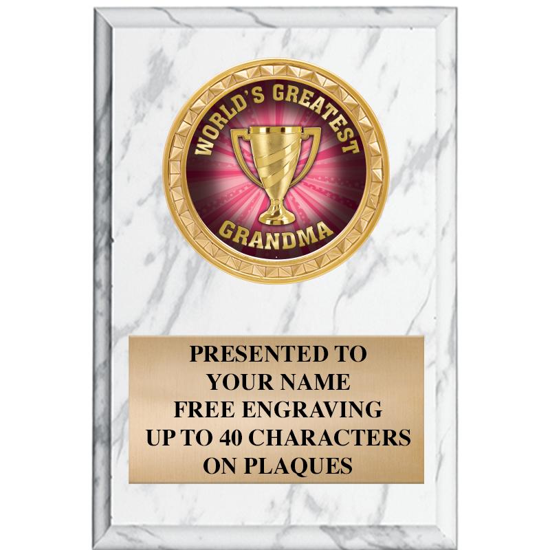 4" X 6" WHITE MBL INSERT PLQ