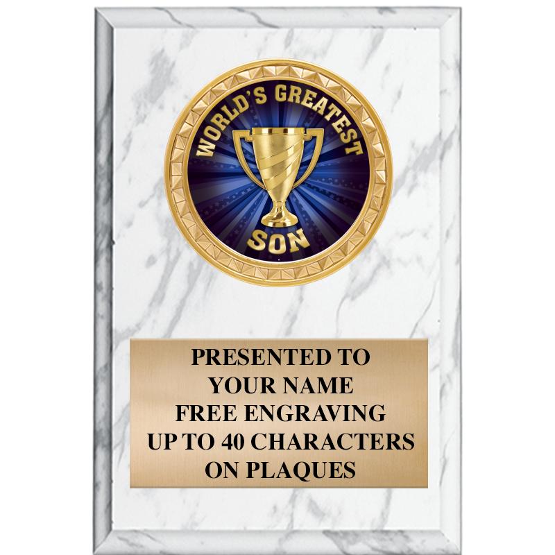 4" X 6" WHITE MBL INSERT PLQ