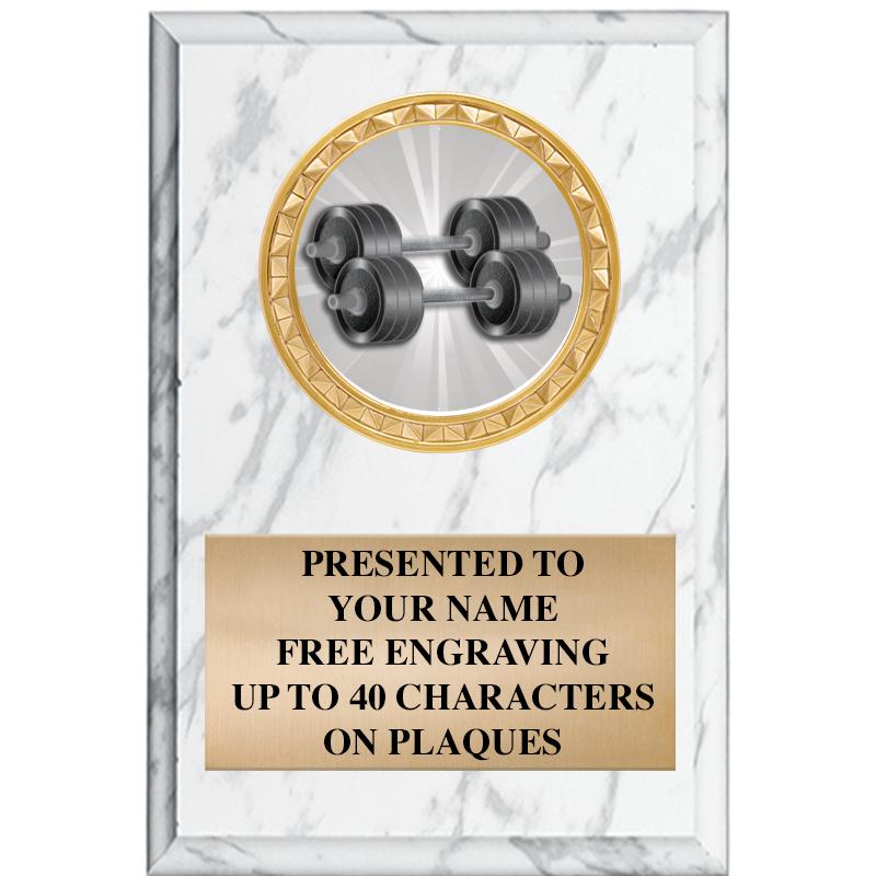 4" X 6" WHITE MBL INSERT PLQ