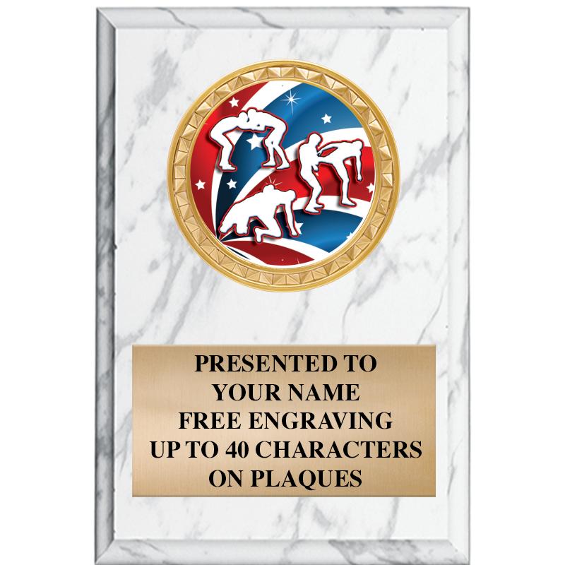 4" X 6" WHITE MBL INSERT PLQ