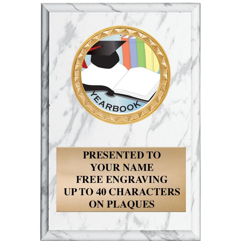 4" X 6" WHITE MBL INSERT PLQ