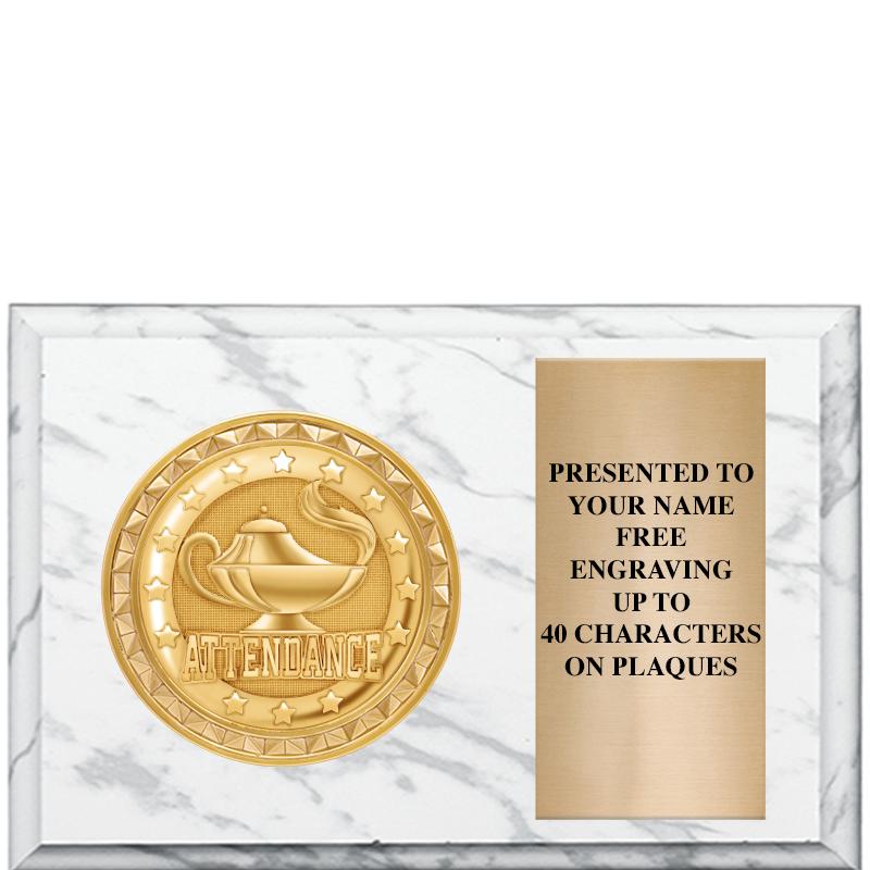 6" X 4" WHITE MBL INSERT PLQ