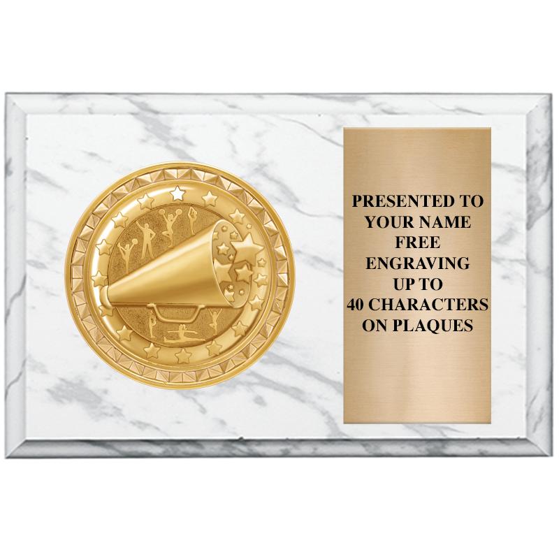 6" X 4" WHITE MBL INSERT PLQ