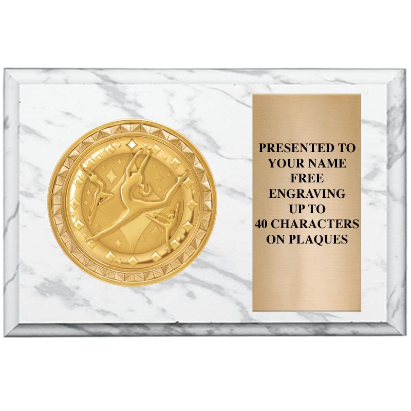 6" X 4" WHITE MBL INSERT PLQ