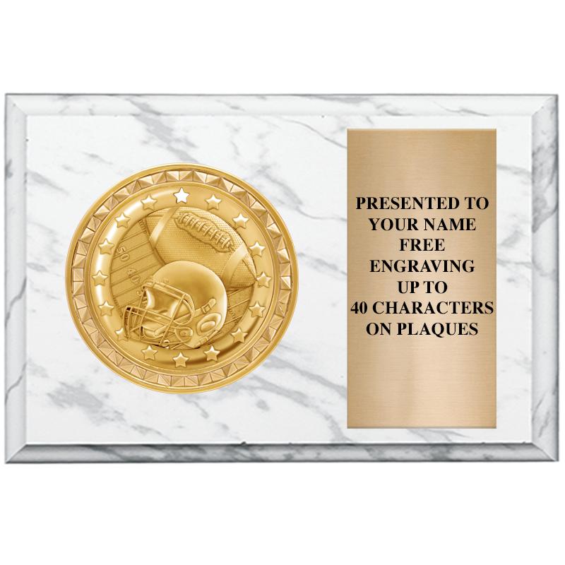 6" X 4" WHITE MBL INSERT PLQ