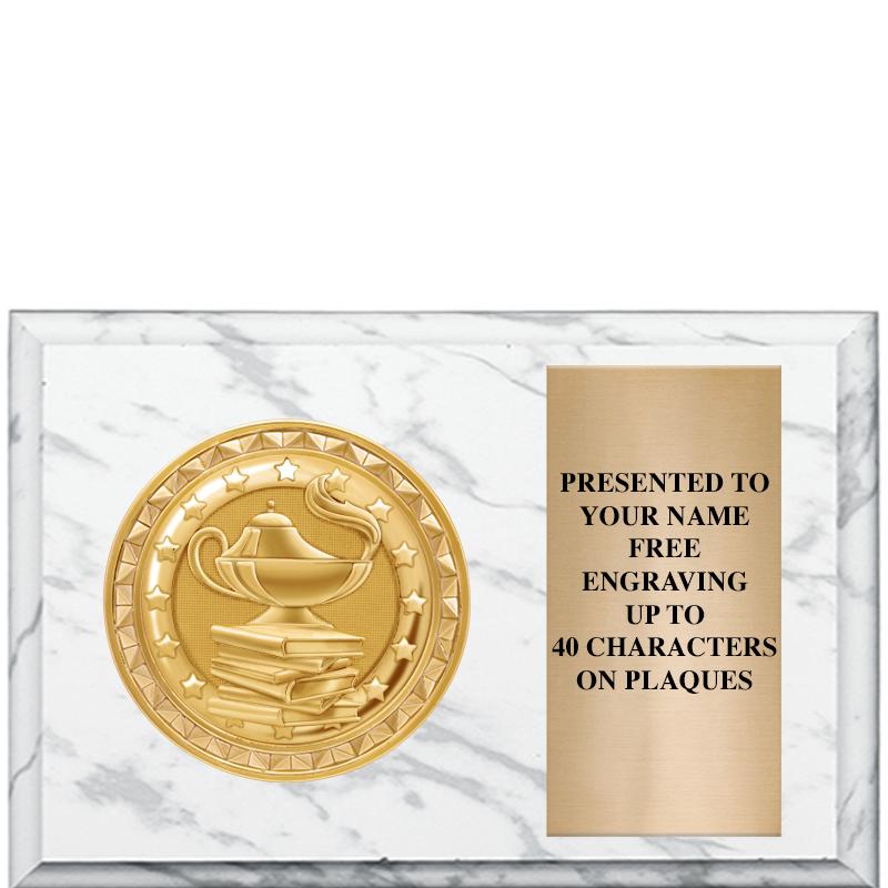 6" X 4" WHITE MBL INSERT PLQ