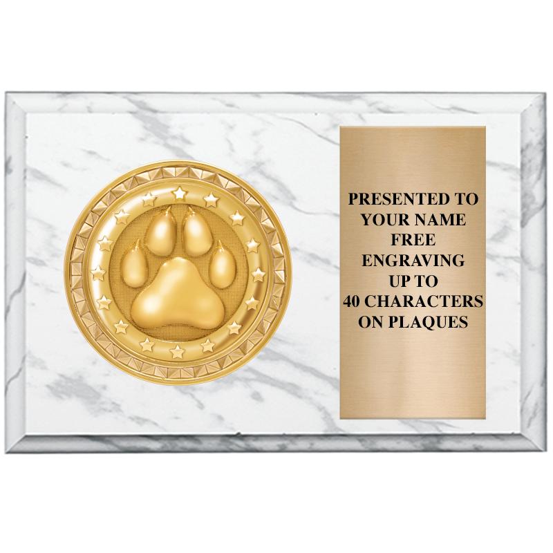 6" X 4" WHITE MBL INSERT PLQ