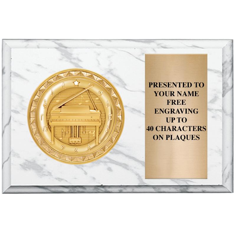 6" X 4" WHITE MBL INSERT PLQ