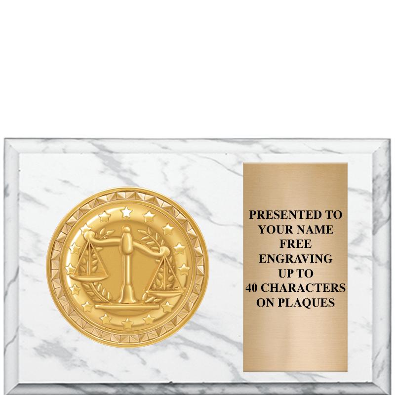 6" X 4" WHITE MBL INSERT PLQ