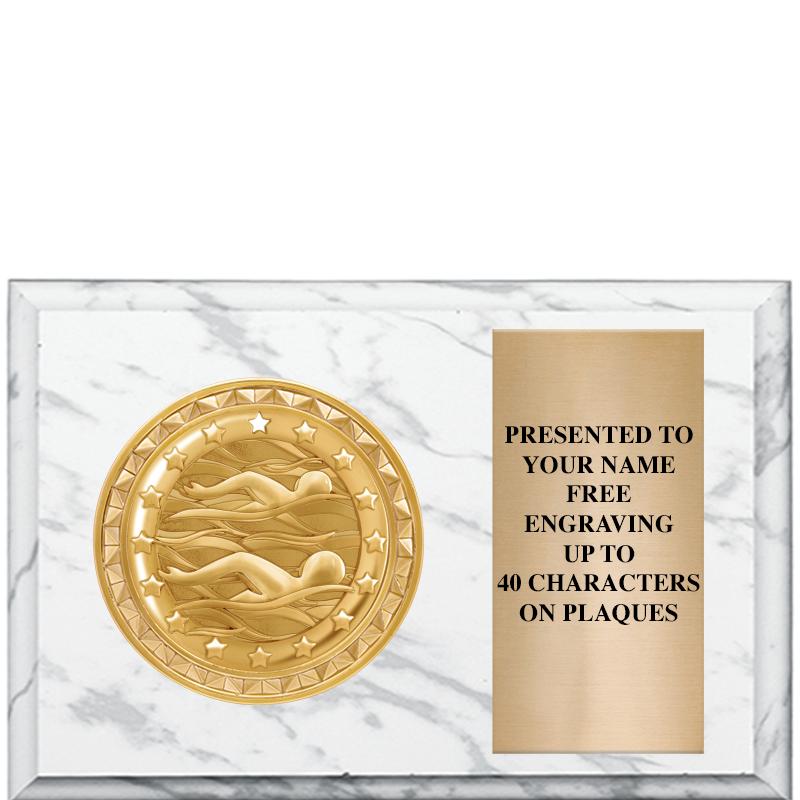 6" X 4" WHITE MBL INSERT PLQ